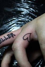Finger färsk sida engelsk tatuering mönster