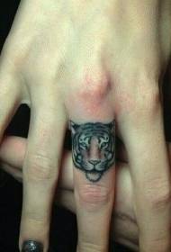 Finger cute little tiger tattoo pattern