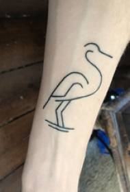 Minimalist line tattoo male arm on black crane tattoo picture