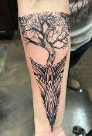 Hand tree tattoo girl arm on tree and geometric tattoo picture