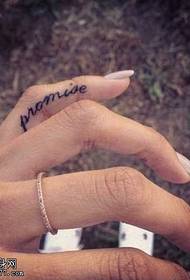 Pirkstu angļu tetovējuma raksts