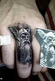 Finger mad warrior tattoo pattern