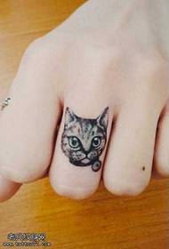 Finger cat tattoo pattern