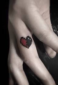 Finger cute heart tattoo pattern