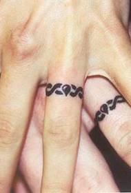 Beautiful ring tattoo on the finger