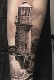 9 pieces of fine black and gray tattoo works on the arm