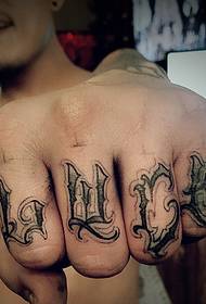 Tilstrømning mandlig dobbelt finger personlighed blomster krop engelsk tatovering tatovering