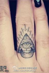 Finger realistic personality eye tattoo pattern