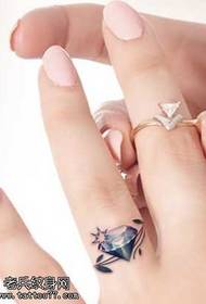 Finger realistic diamond tattoo pattern