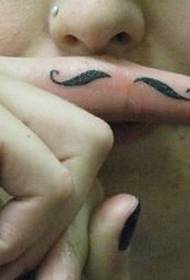 Prst zábava vousy knír tetování vzor práce obrázek obrázek