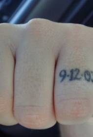 Finger digital date tattoo pattern