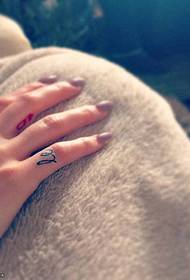 Uzorak tetovaže engleskog abecede na prstu