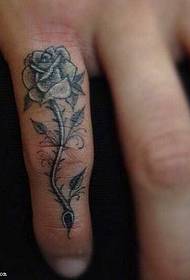 Finger tattoo rose tattoo pattern