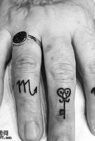 Finger constellation anchor key tattoo picture