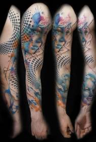 Watercolor splash ink tattoo arm tattoo watercolor tattoo tattoo geometric tattoo pattern