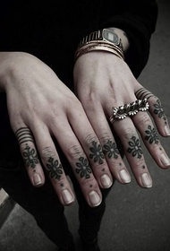 a cool Chinese knot finger tattoo picture