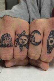 Mini Tattoo Male Student Finger on Black Mini Tattoo Picture