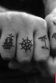 A simple set of arrow-shaped rudder tattoo artwork pictures
