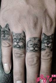 Personality finger cat avatar tattoo picture