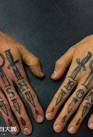 Finger sword tattoo pattern