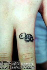 A super cute little turtle tattoo pattern