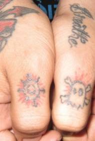 Finger color different logo tattoo pattern
