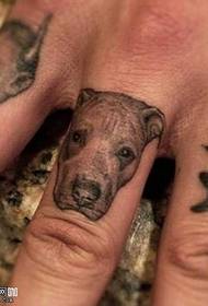 Finger bulldog dog tattoo pattern