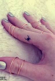 Spindeltatueringmönster på fingret