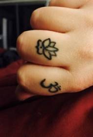 Sleeping lotus tattoo girl finger on black lotus tattoo picture
