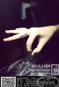 Fingertip Queen English Tattoo