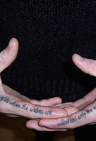 Finger personality creative English tattoo pattern