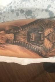 Lion head tattoo picture boy small arm on black gray tattoo animal lion head tattoo picture