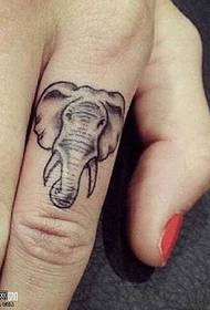 Finger elephant tattoo pattern