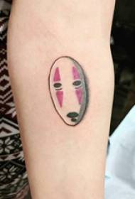 Tattoo mask girl's arm on colored mask tattoo picture