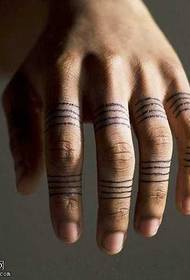 Finger ring single line tattoo pattern