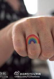 Beautiful rainbow small ring tattoo pattern