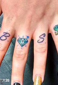 Tattoo patroan fan finger diamant