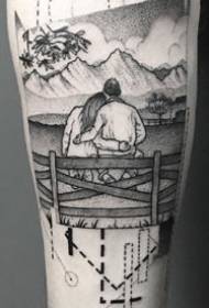 Tatuaje de espina negra y gris en el brazo: patrón de tatuaje de 9 brazos en estilo de espina negra y gris