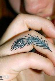 Finger feather tattoo pattern
