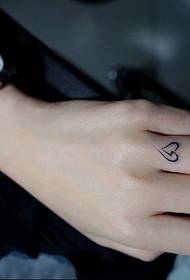 Small fresh finger heart tattoo picture