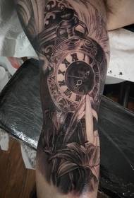Clock tattoo bells clock tattoo pattern