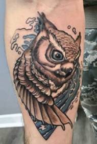 Tattoo owl boy with arms on spray and owl tattoo picture