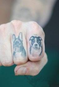 Cute little animal girl finger tattoo