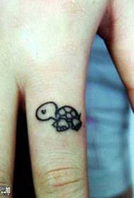 Finger turtle tattoo pattern