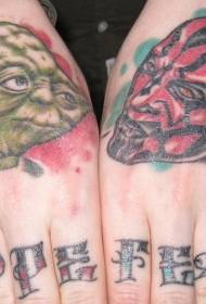 Ročno obarvan vzorec tetovaže zvezd groze
