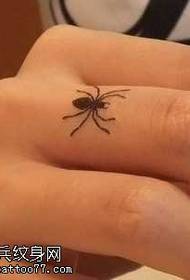 Finger spider tattoo pattern