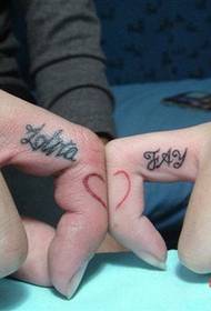 Simple beautiful couple tattoo on finger