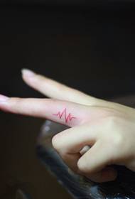 Girl finger ECG tattoo