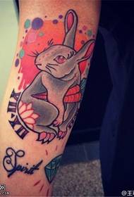Arm color rabbit tattoo pattern