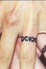 Запознайте се с цял живот на татуировка с пръстен с двойка пръсти